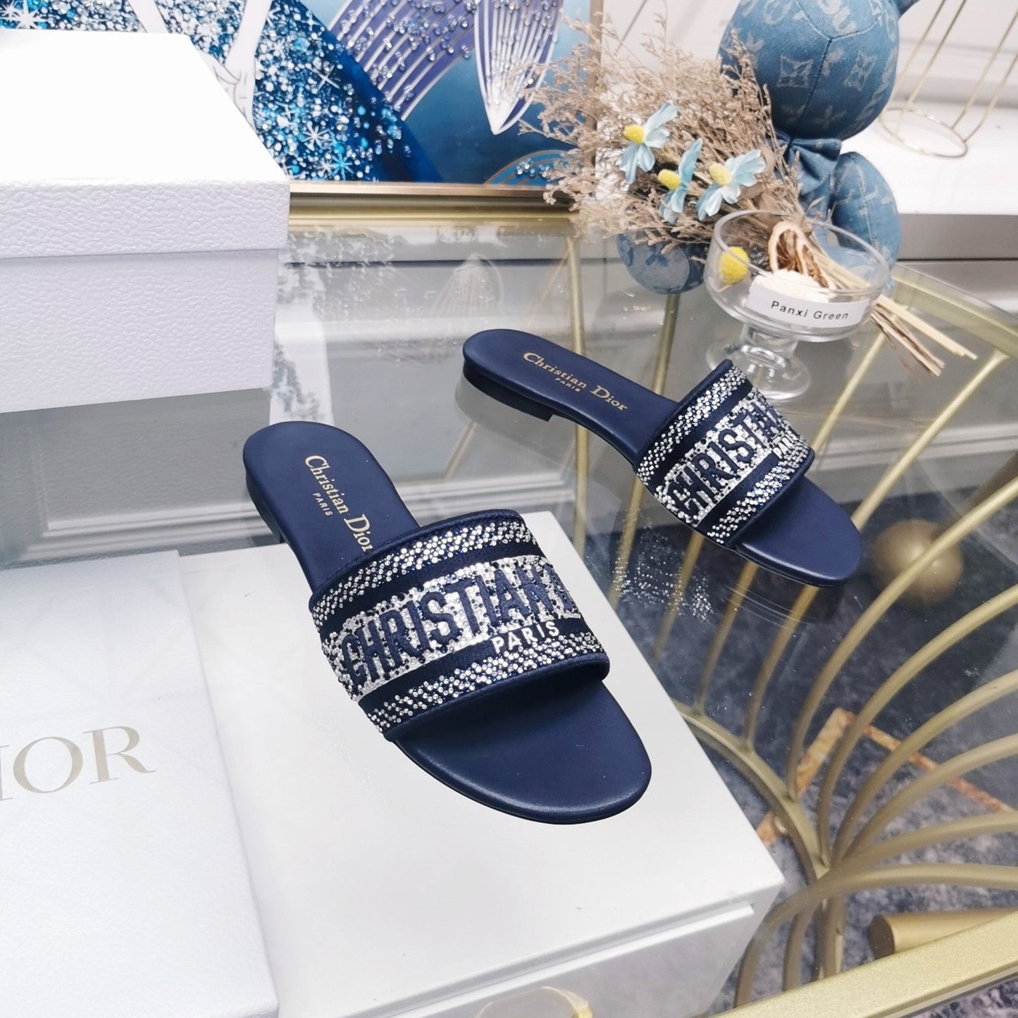 DIOR Mule Dway Slide 10mm Multi-motifs Style 20