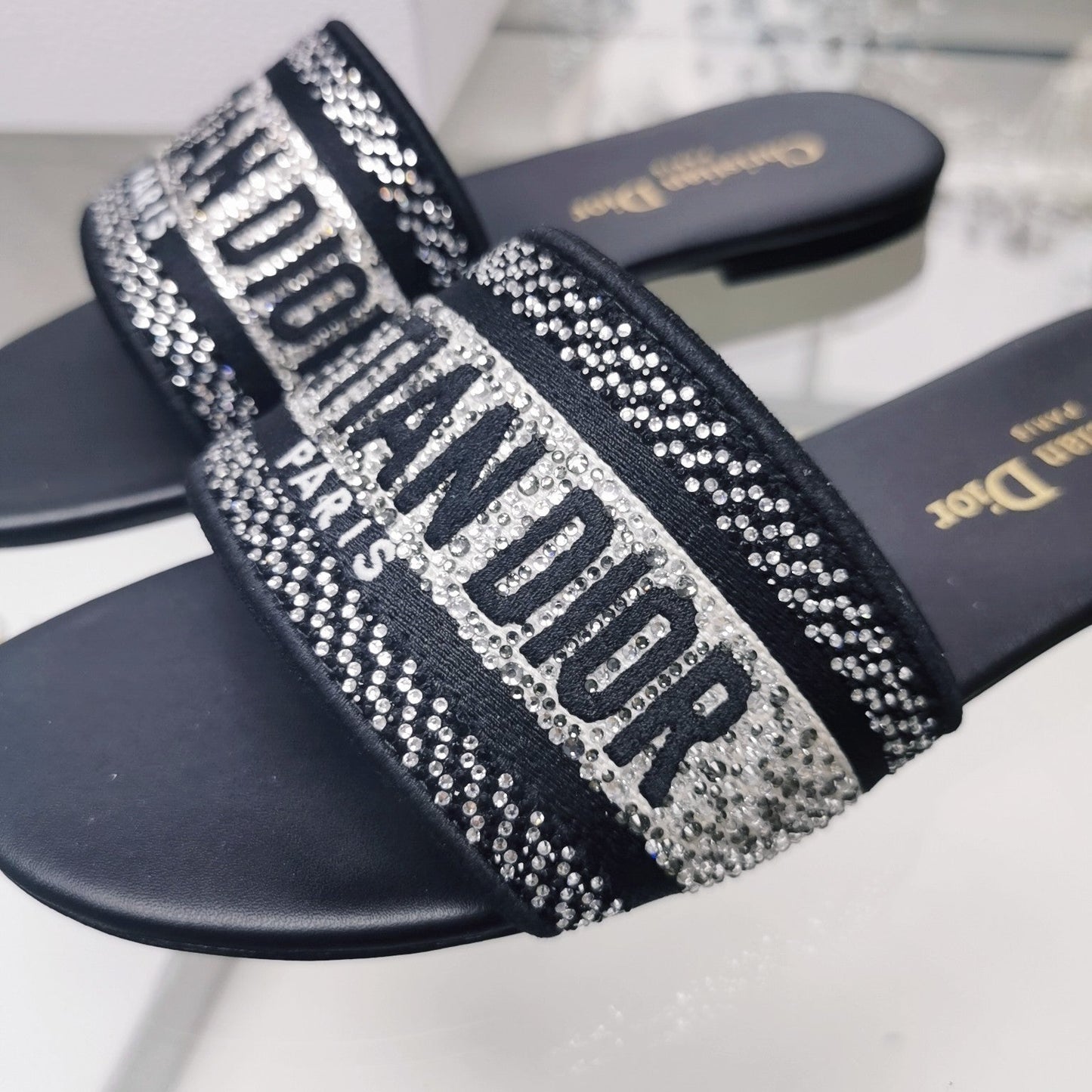 DIOR Mule Dway Slide 10mm Multi-motifs Style 19