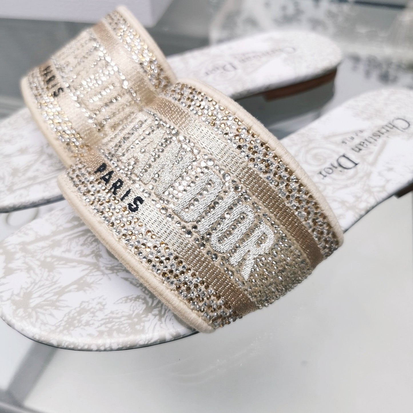 DIOR Mule Dway Slide 10mm Multi-motifs Style 18