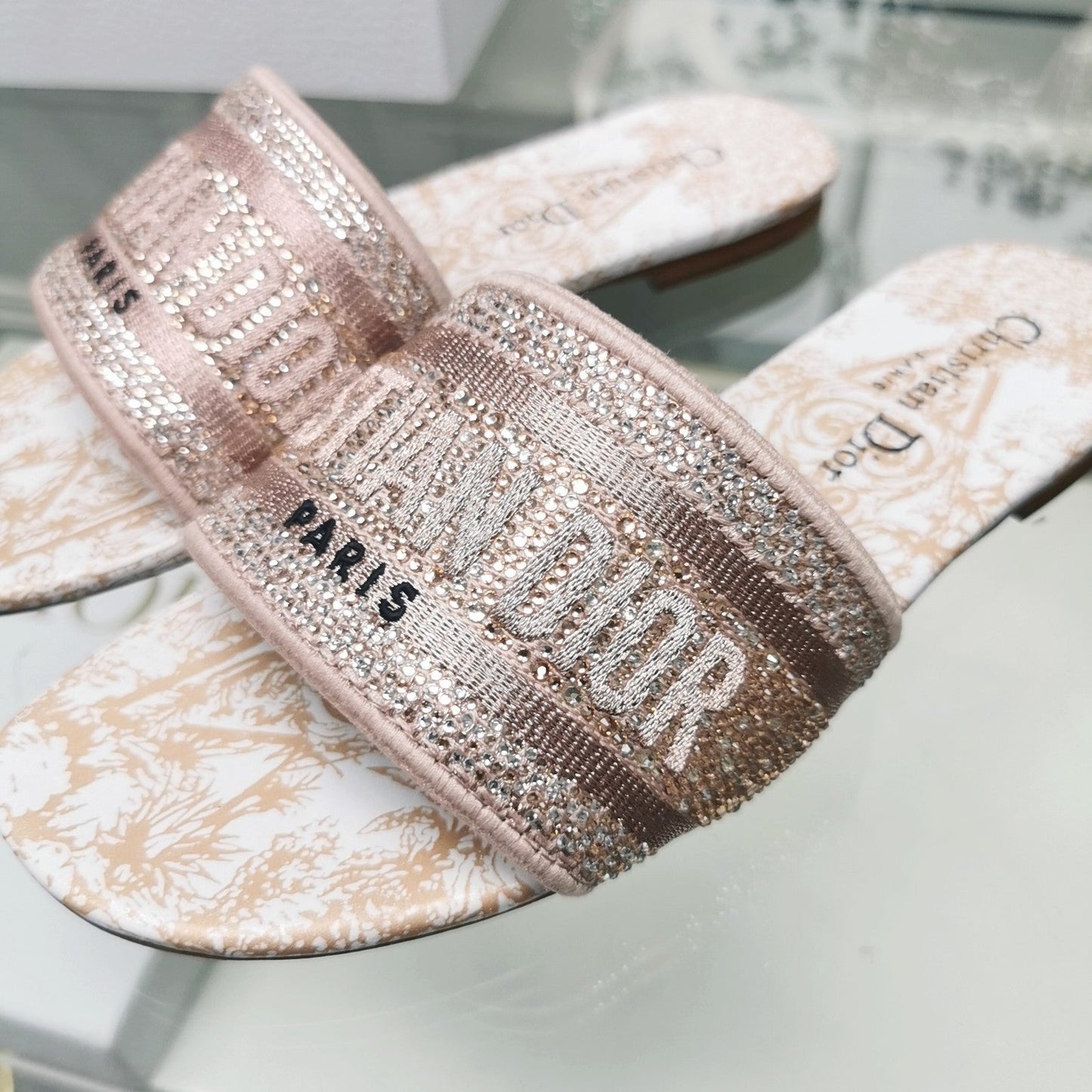 DIOR Mule Dway Slide 10mm Multi-motifs Style 16