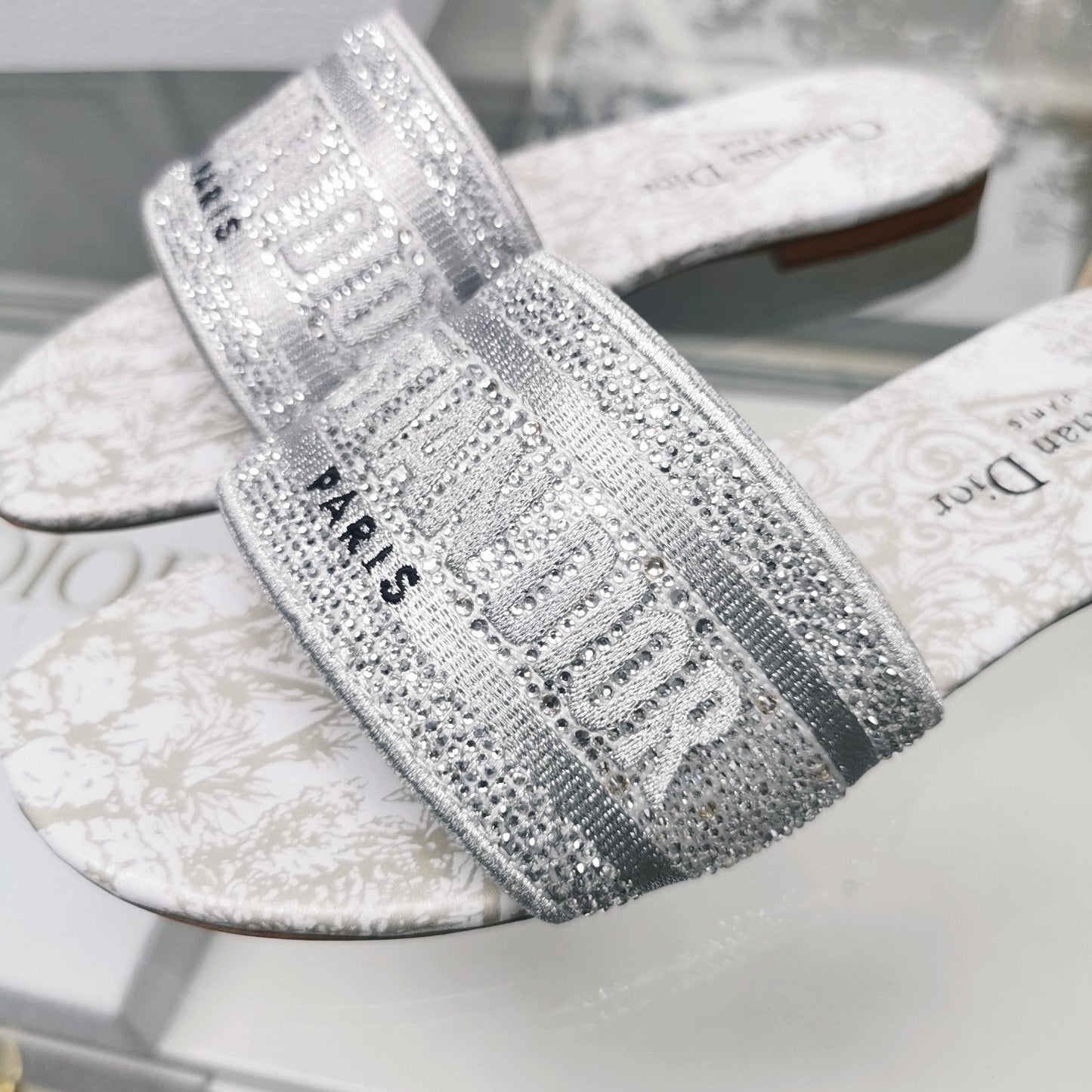DIOR Mule Dway Slide 10mm Multi-motifs Style 14