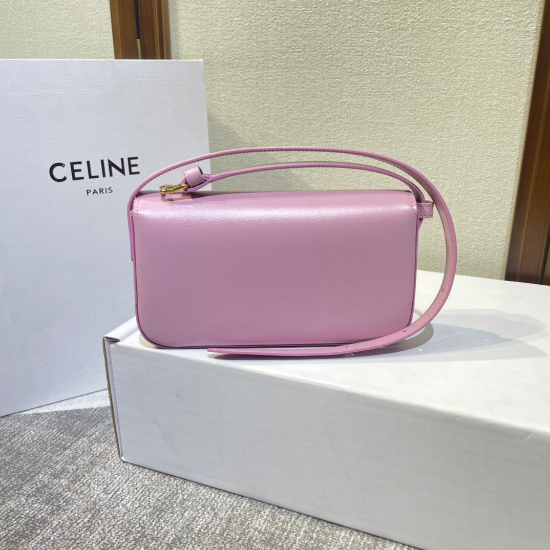 Celine classic triomphe 20 pink calfskin gold hardware