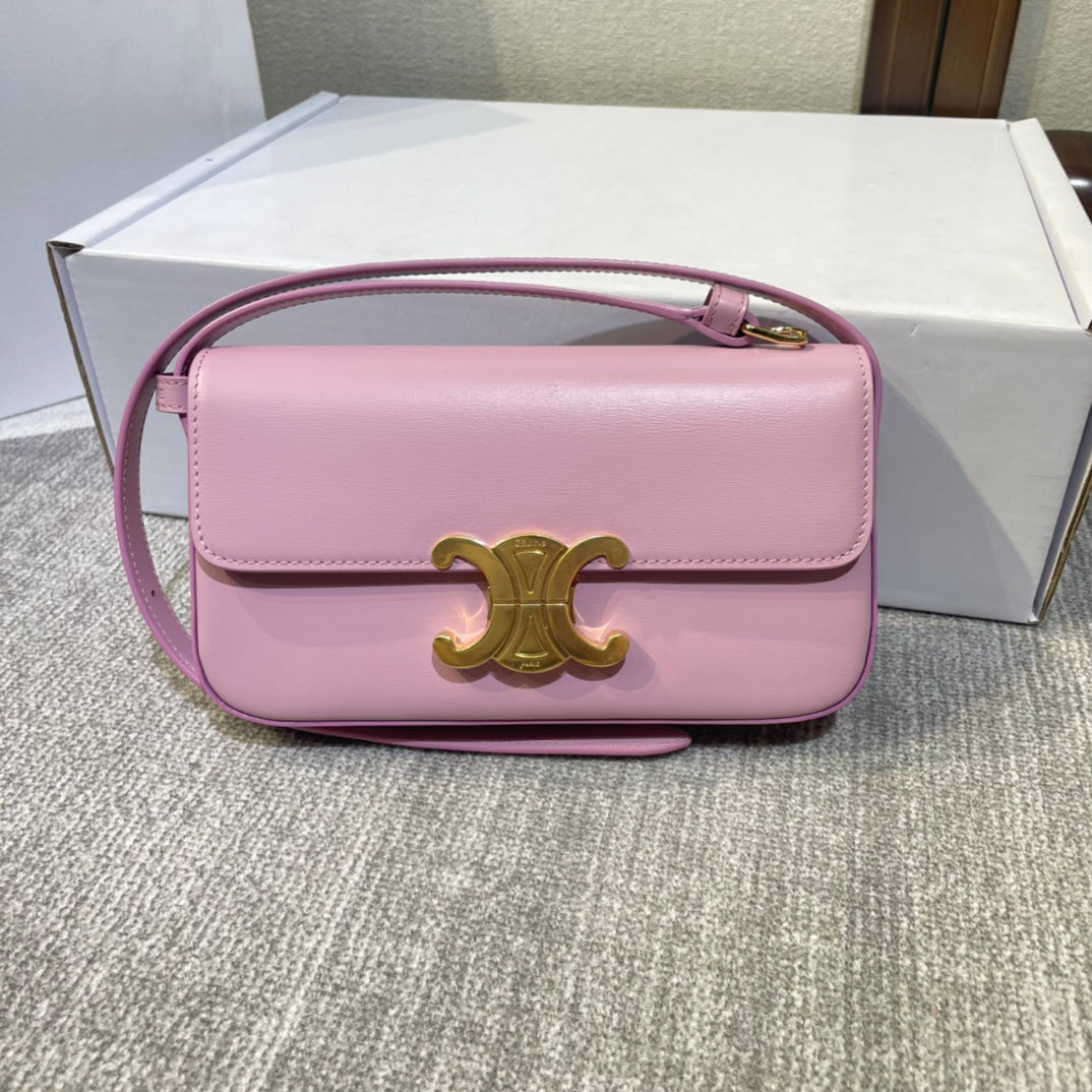 Celine classic triomphe 20 pink calfskin gold hardware