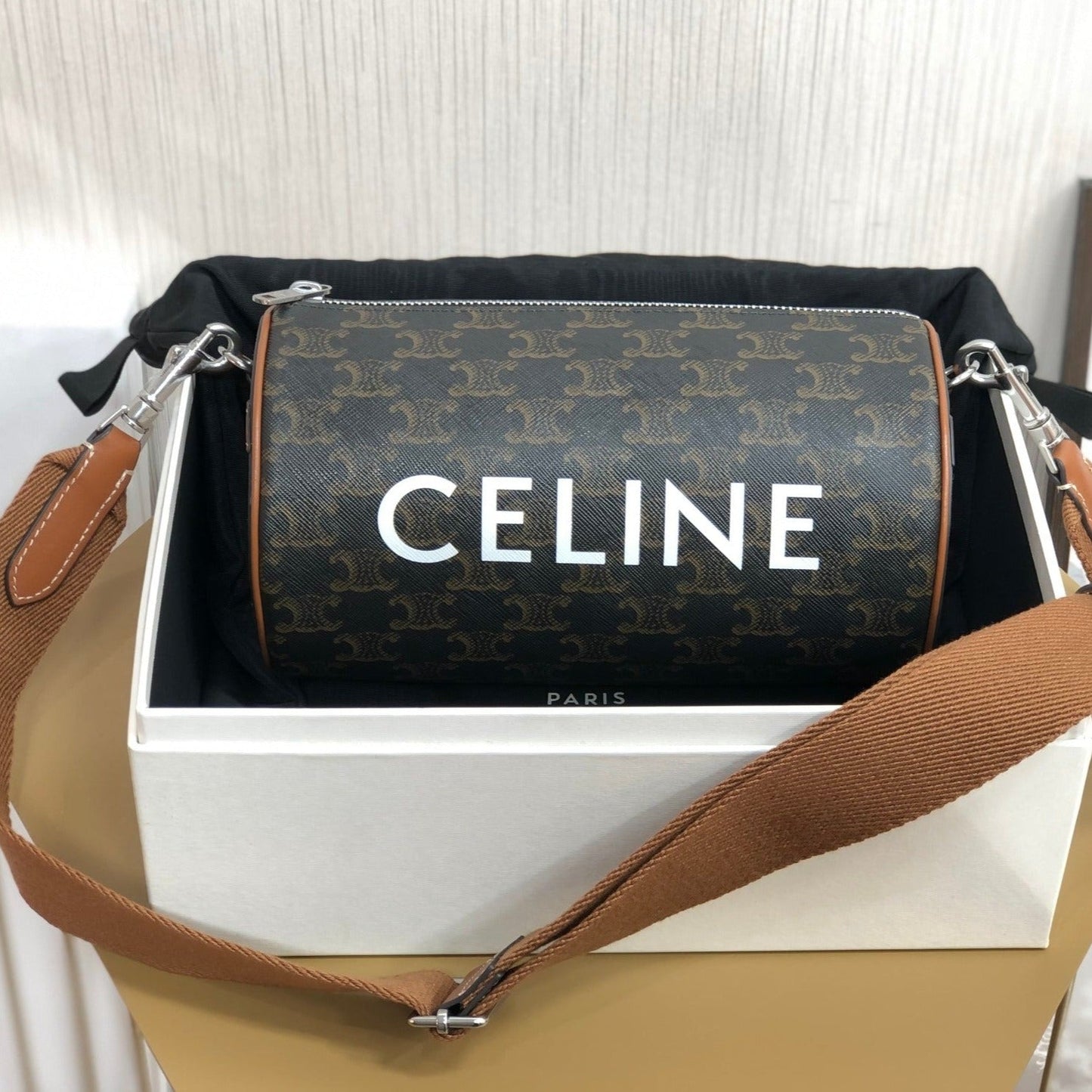 Celine CYLINDRICAL 22 BAG BLACK PATTERN COWHIDE