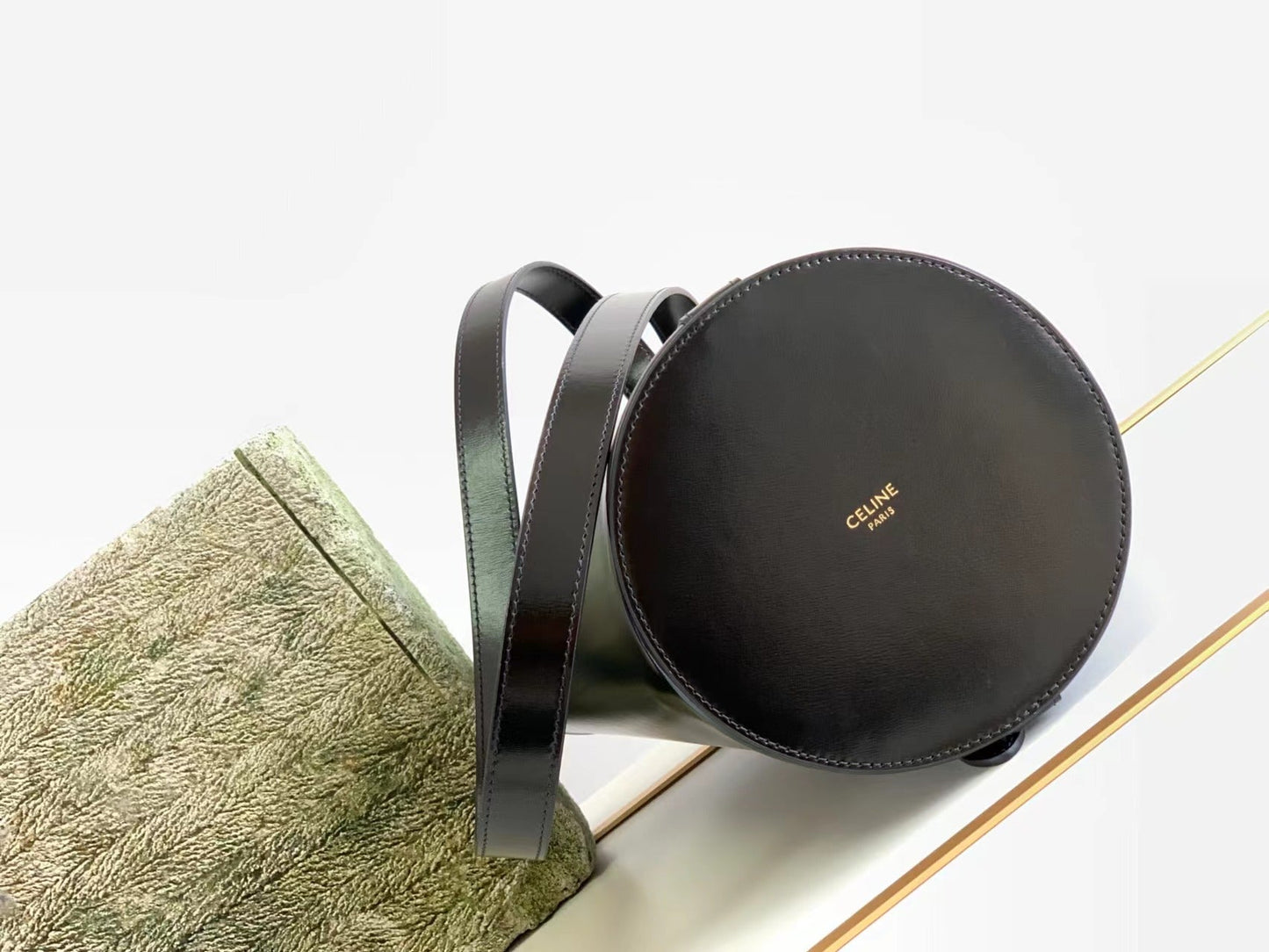 Celine BUCKET TRIOMPHE 25 BLACK CALFSKIN BAG