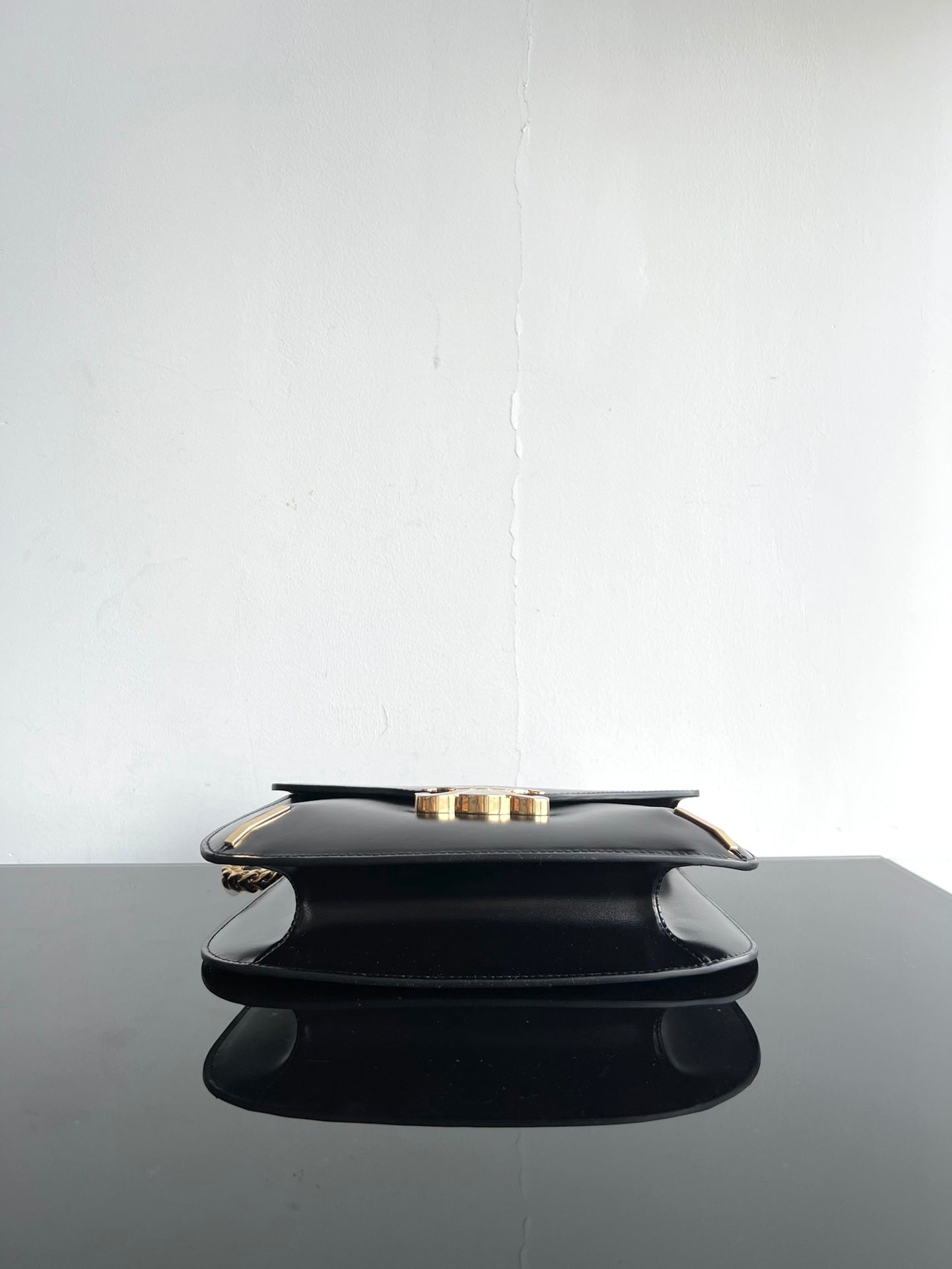 Celine BESACE TRIPHOME 24 BLACK GLOSSY CALFSKIN