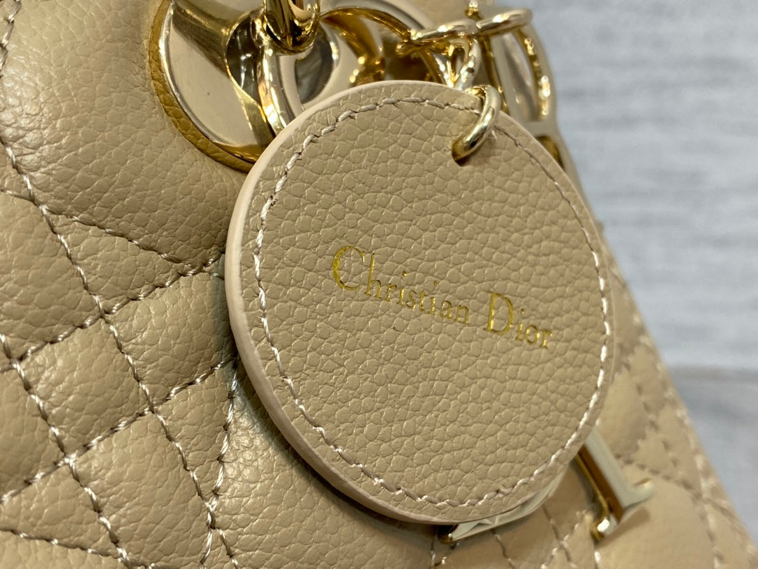 DIOR medium lady 24 ecru calfskin ghw