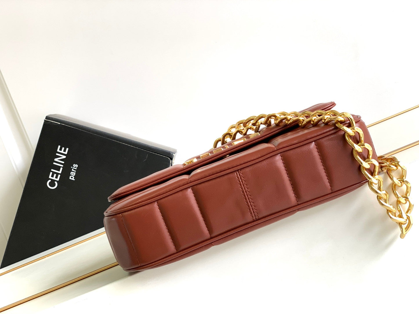 Celine TRIOMPHE FRAME 24 RED BRICK CALFSKIN