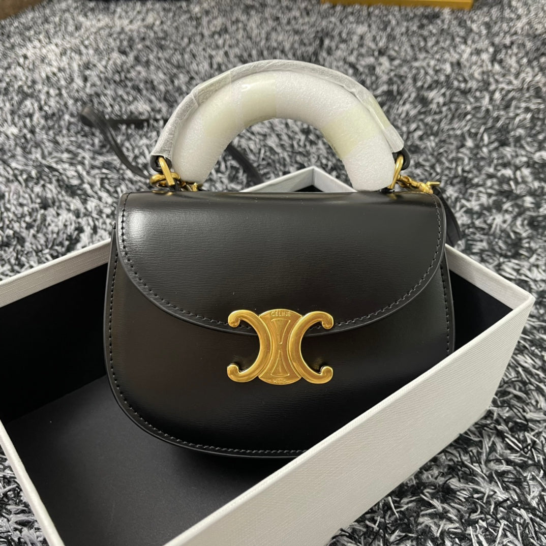 Celine BESACE TRIPHOME 17 CALFSKIN BLACK