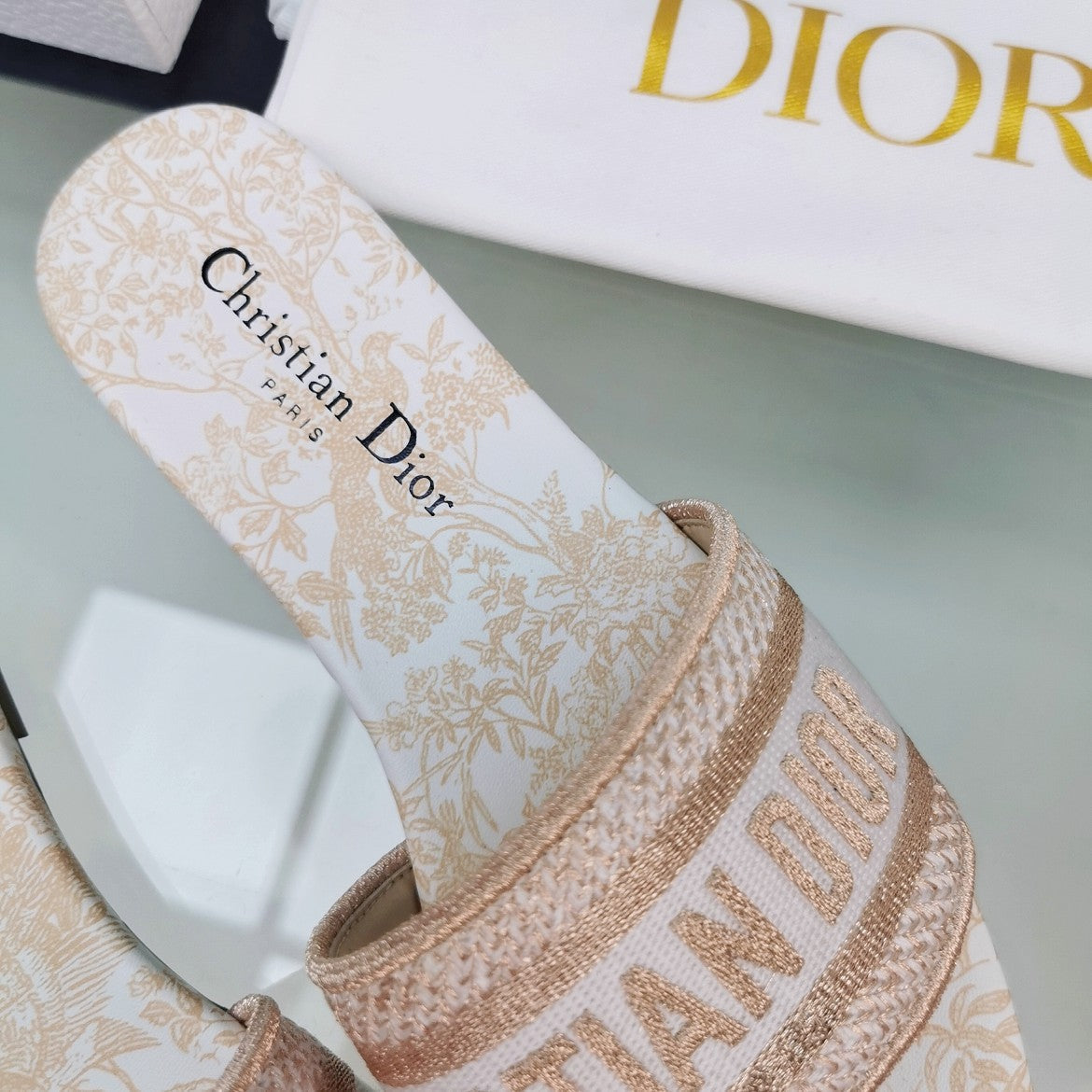 DIOR Mule Dway Slide 10mm Multi-motifs Style 82