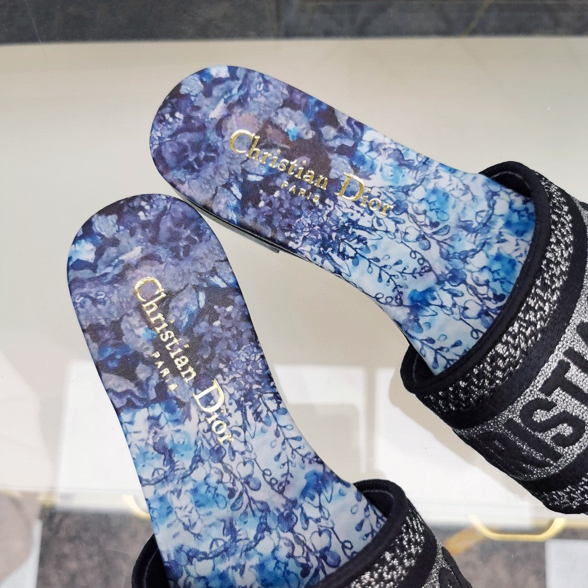 DIOR Mule Dway Slide 10mm Multi-motifs Style 72