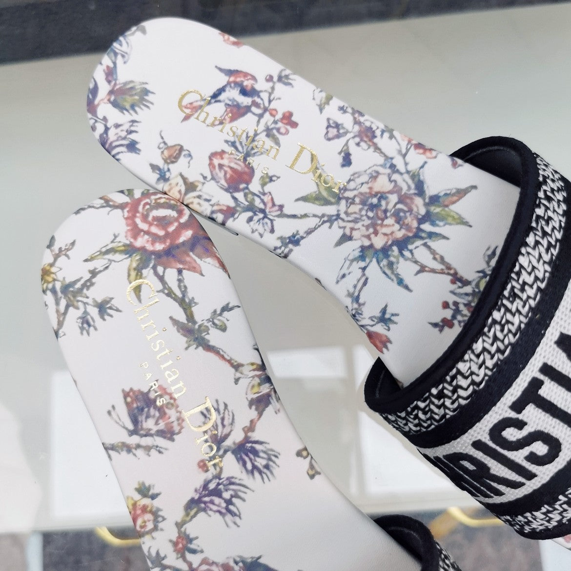 DIOR Mule Dway Slide 10mm Multi-motifs Style 71
