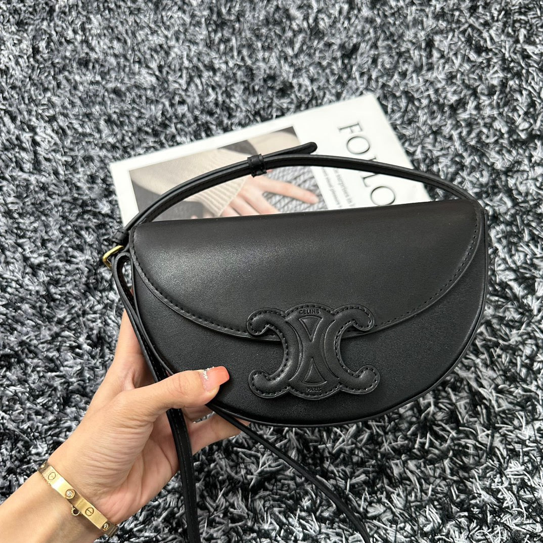 Celine BESACE TRIPHOME 23 BLACK CALFSKIN