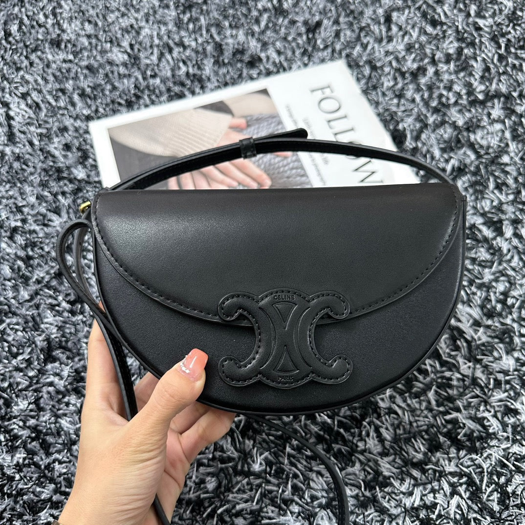 Celine BESACE TRIPHOME 23 BLACK CALFSKIN