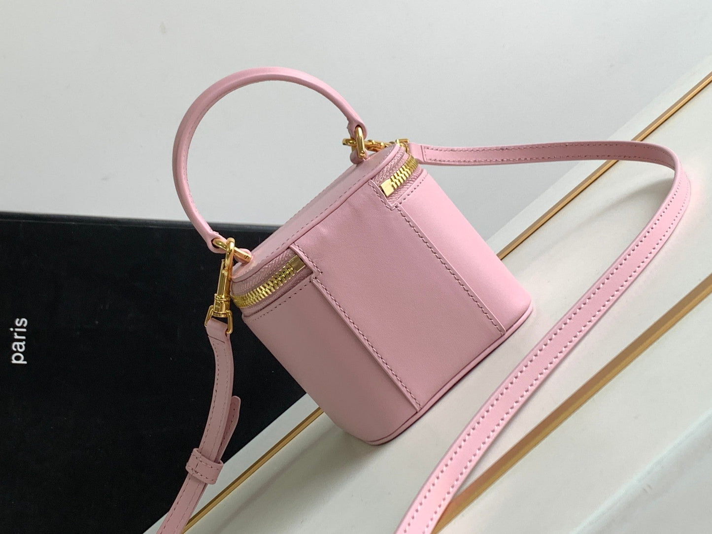 Celine MINI VANITY CASE TRIOMPHE PINK CALFSKIN