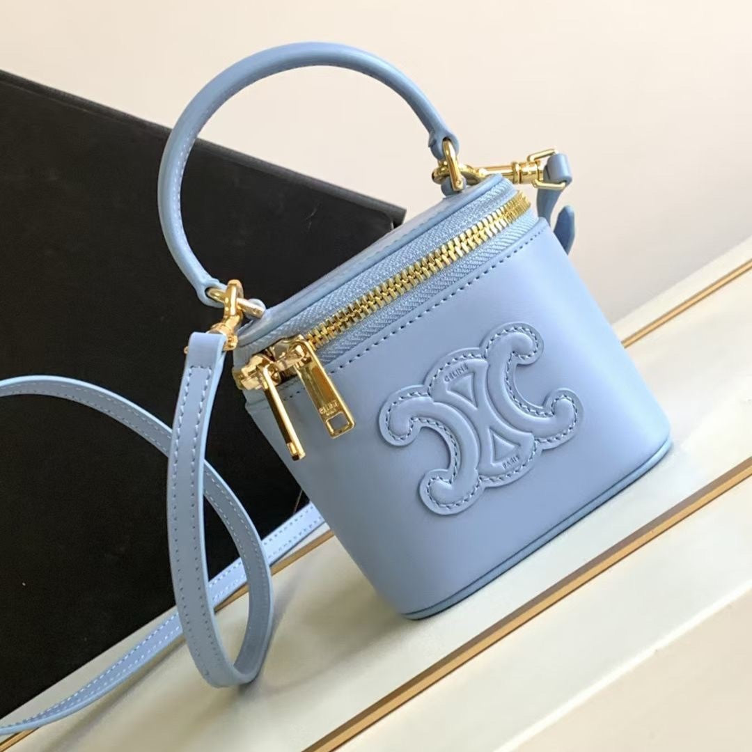 Celine MINI VANITY CASE TRIOMPHE SKY BLUE CALFSKIN