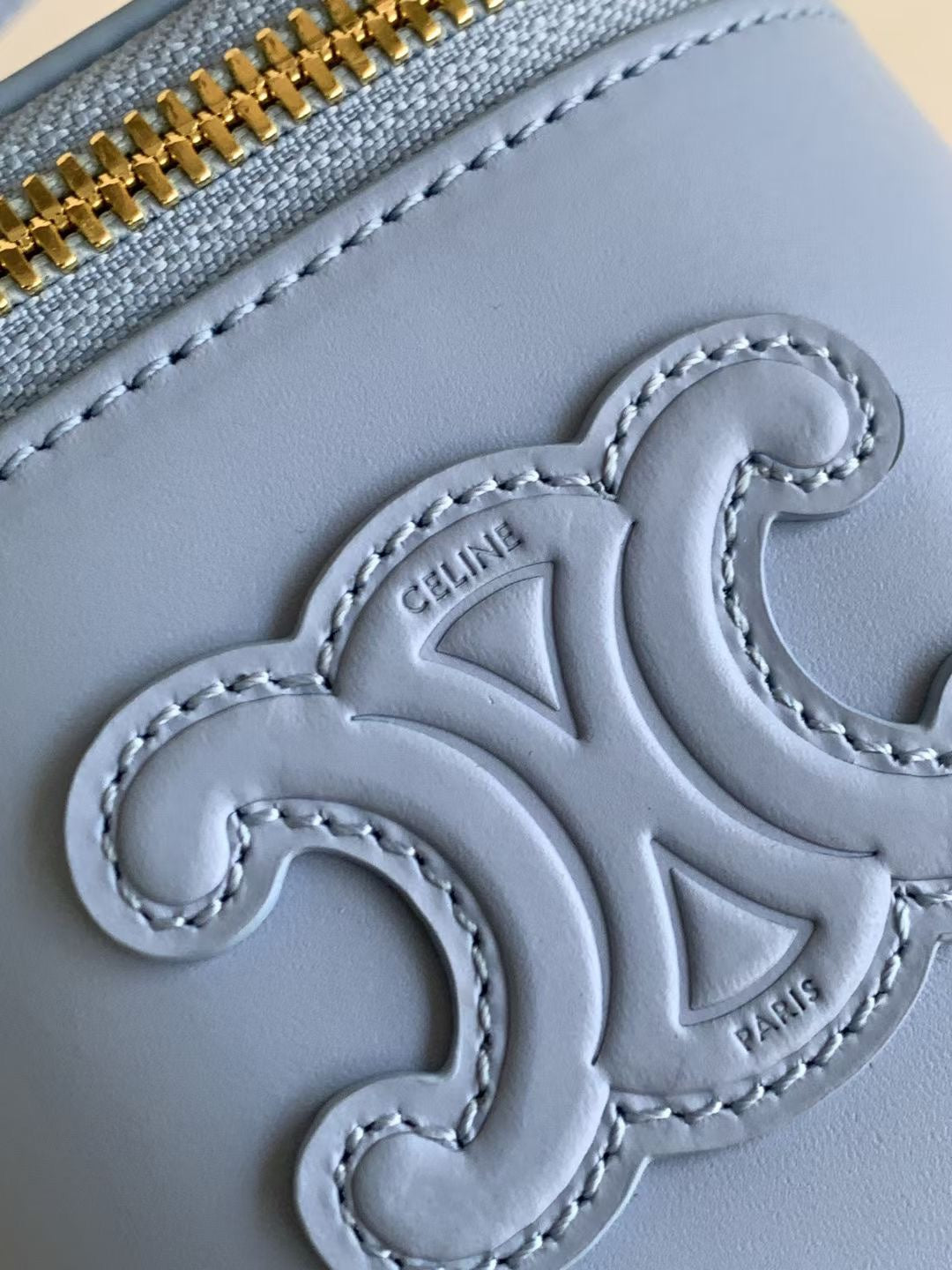 Celine MINI VANITY CASE TRIOMPHE SKY BLUE CALFSKIN