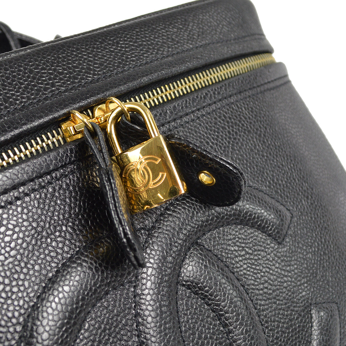 CHANEL 2way Vanity Shoulder Handbag Black Caviar