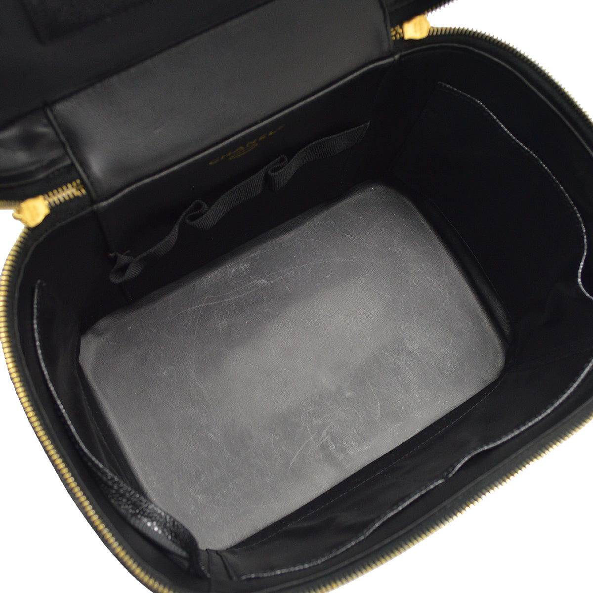 CHANEL 2way Vanity Shoulder Handbag Black Caviar