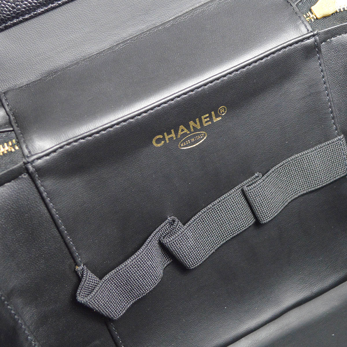 CHANEL 2way Vanity Shoulder Handbag Black Caviar