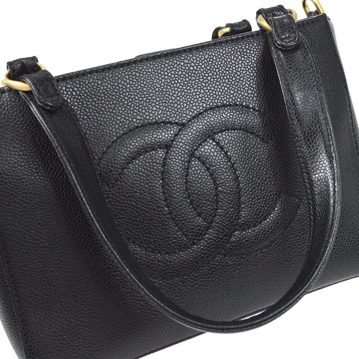 CHANEL 2way Shoulder Handbag Black Caviar