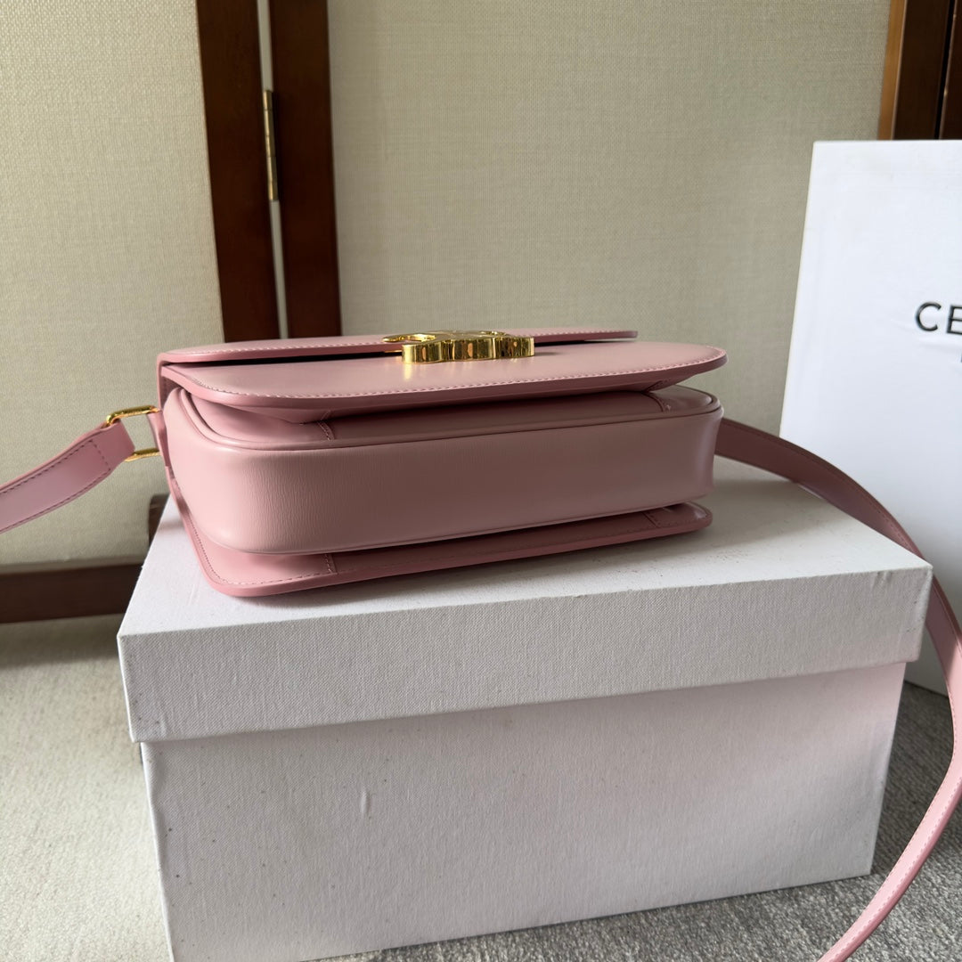 Celine classique triomphe 22 pink calfskin gold hardware