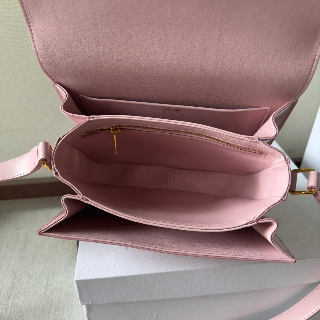 Celine classique triomphe 22 pink calfskin gold hardware