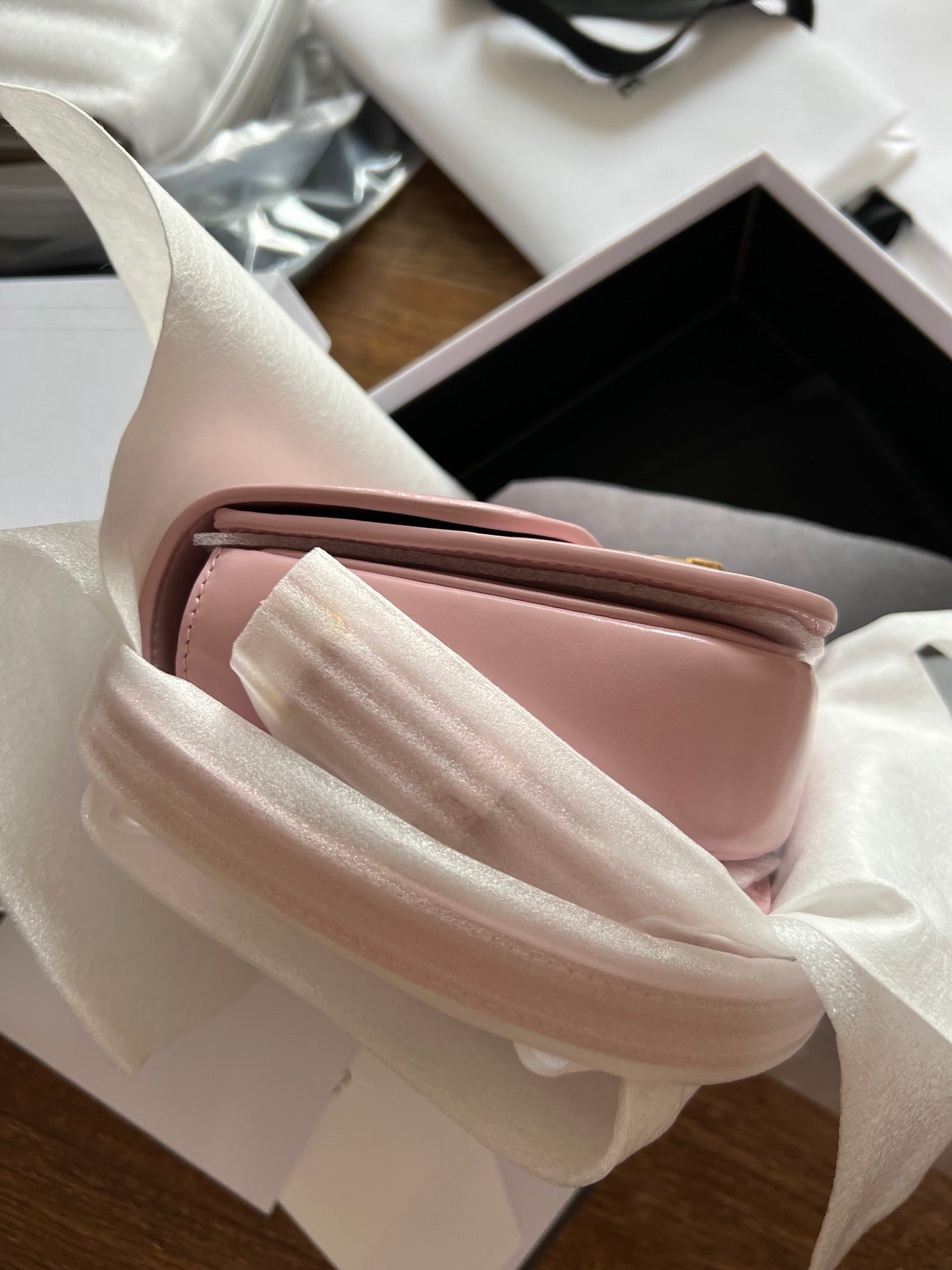 Celine TEEN TRIOMPHE 18 PINK CALFSKIN GOLD HARDWARE