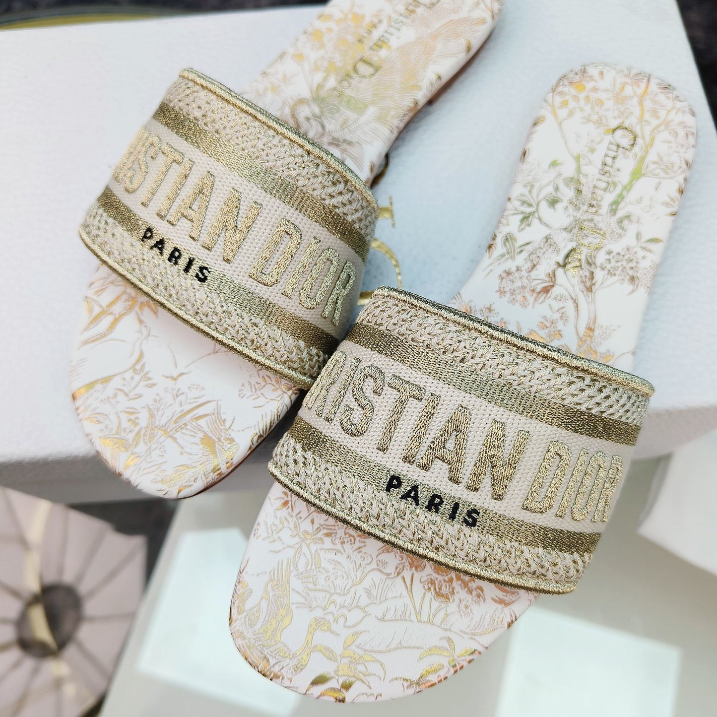 DIOR Mule Dway Slide 10mm Multi-motifs Style 7