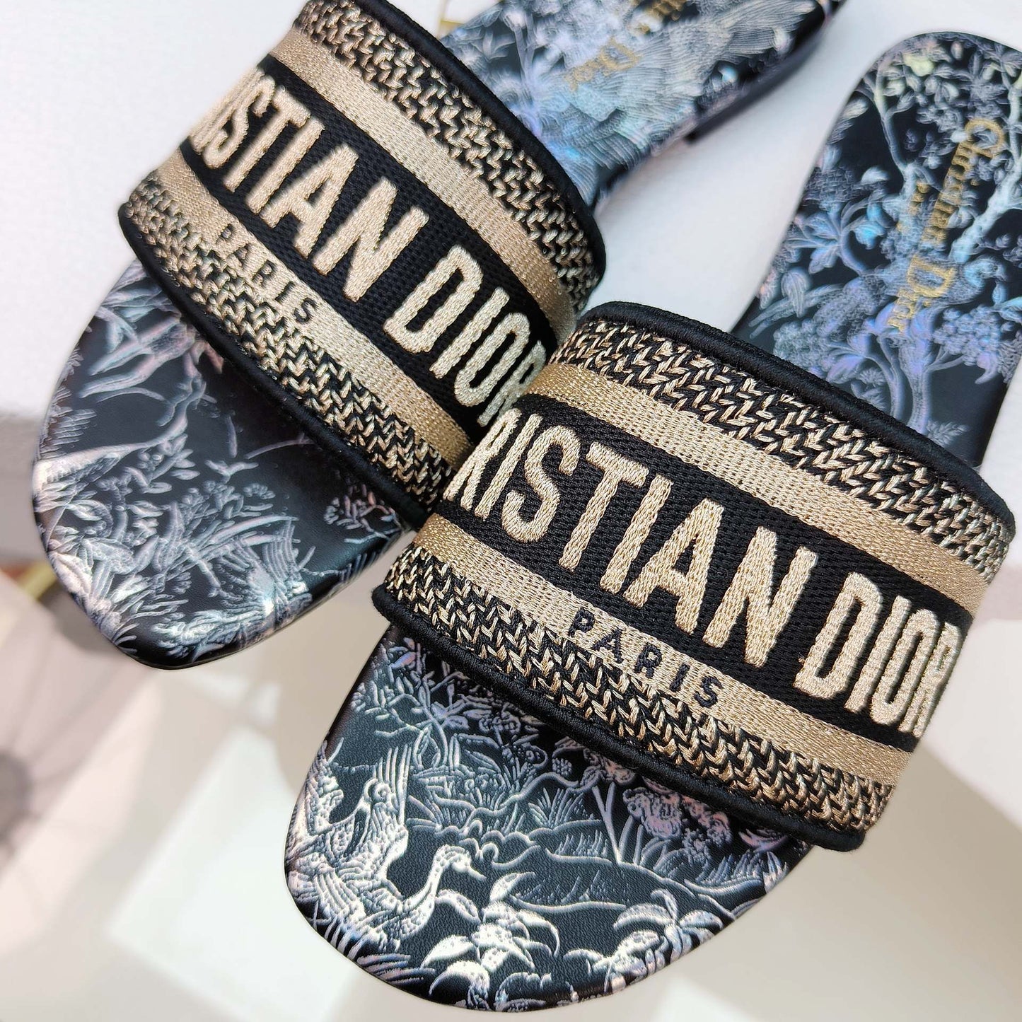 DIOR Mule Dway Slide 10mm Multi-motifs Style 4