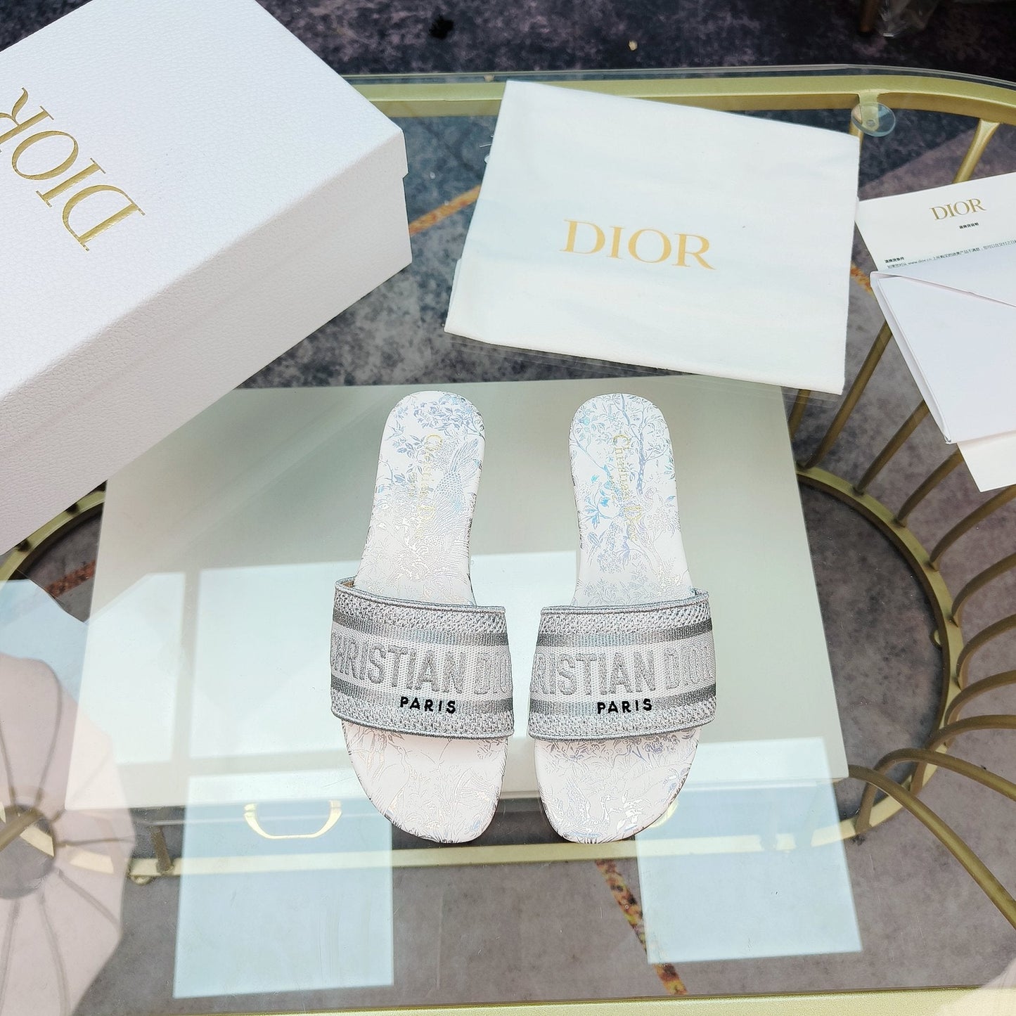 DIOR Mule Dway Slide 10mm Multi-motifs Style 6
