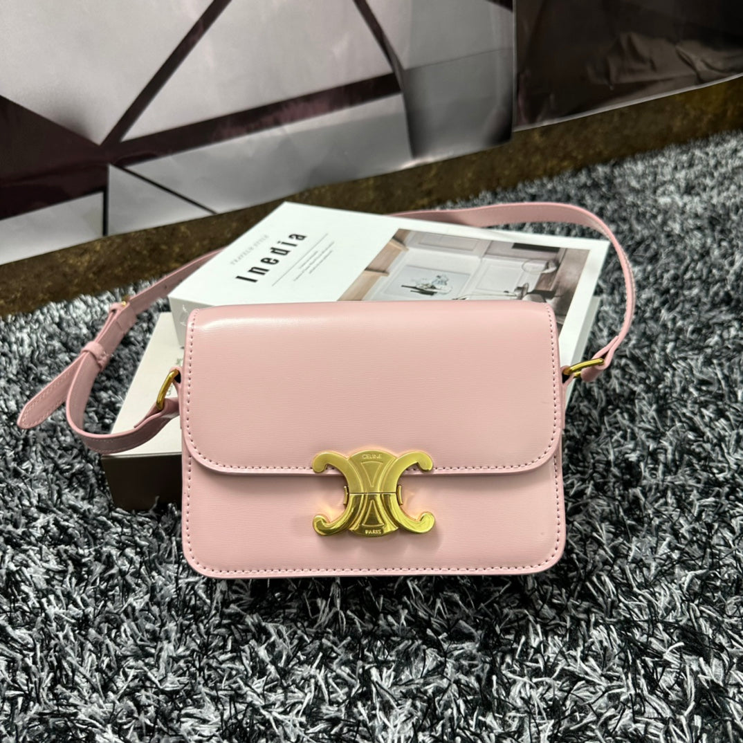 Celine TRIPHOME TEEN 18 PINK PASTEL COWHIDE LEATHER