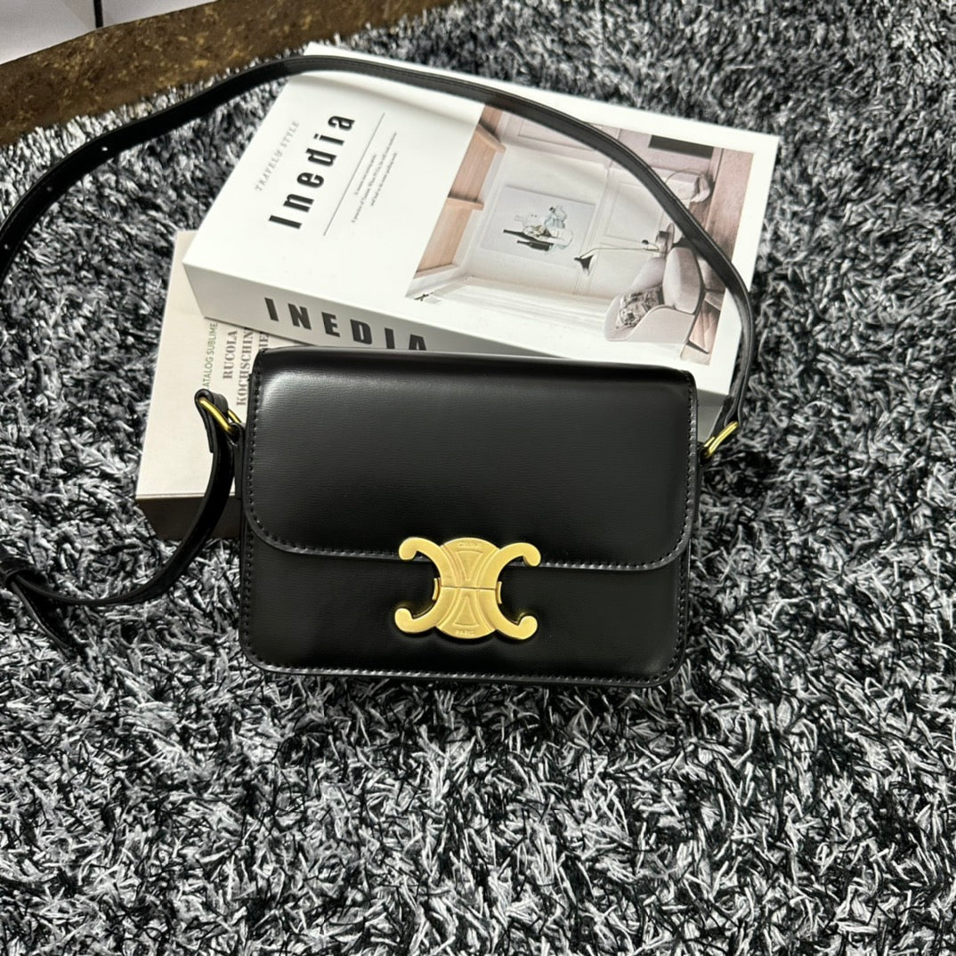 Celine TRIPHOME TEEN 18 BLACK COWHIDE LEATHER