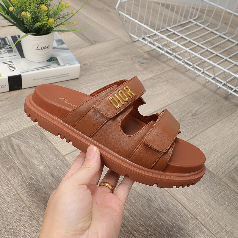DIOR DIORact dad sandal mule dark brown lambskin