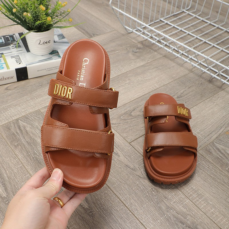 DIOR DIORact dad sandal mule dark brown lambskin