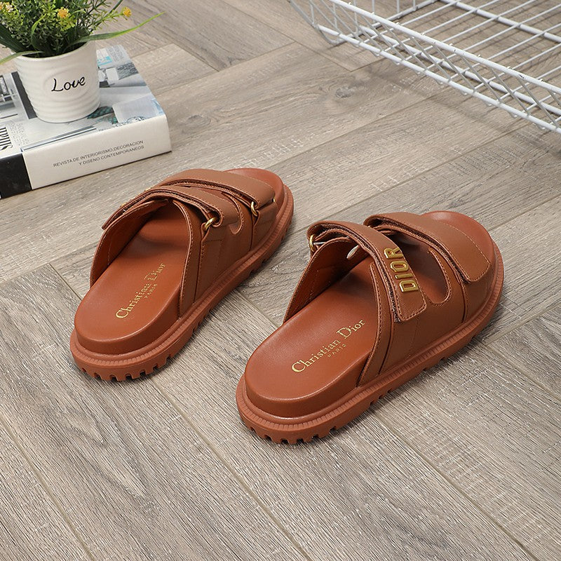 DIOR DIORact dad sandal mule dark brown lambskin