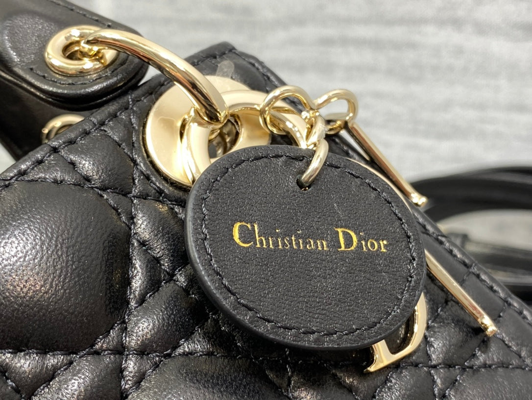 DIOR micro lady 12 black lambskin ghw