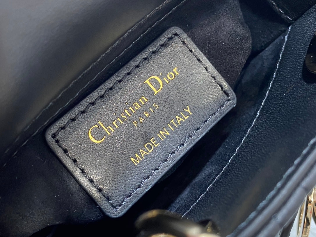 DIOR micro lady 12 black lambskin ghw