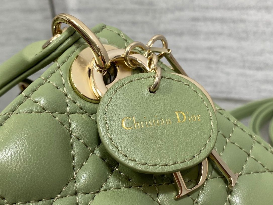DIOR micro lady 12 green lambskin ghw