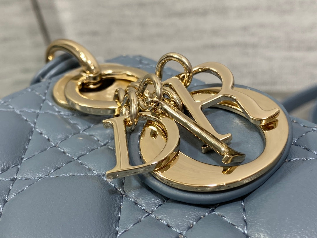 DIOR micro lady 12 raf blue lambskin ghw