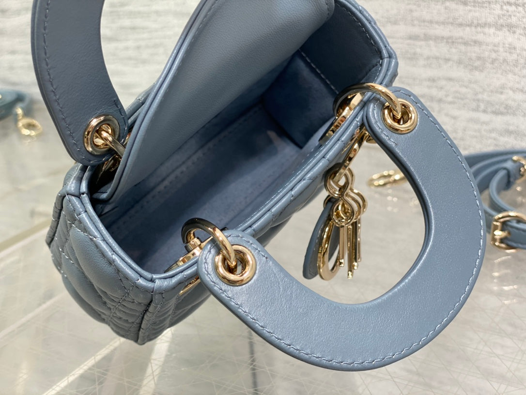 DIOR micro lady 12 raf blue lambskin ghw