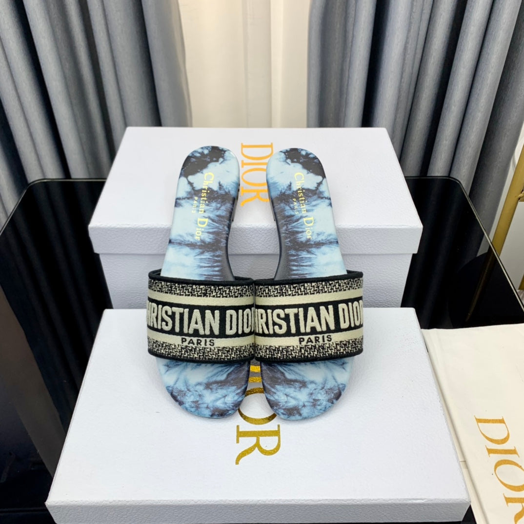 DIOR Mule Dway Slide 10mm Multi-motifs Style 47