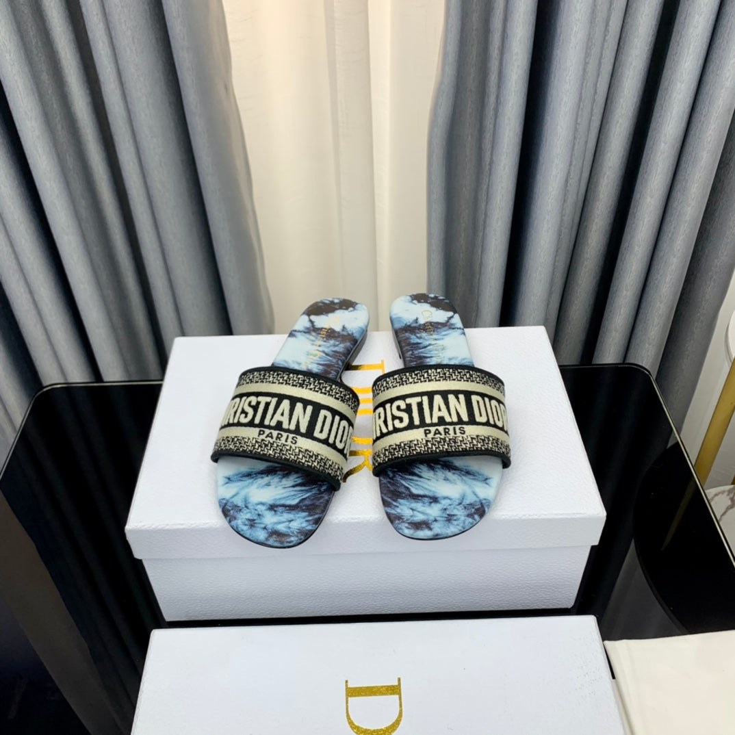 DIOR Mule Dway Slide 10mm Multi-motifs Style 47