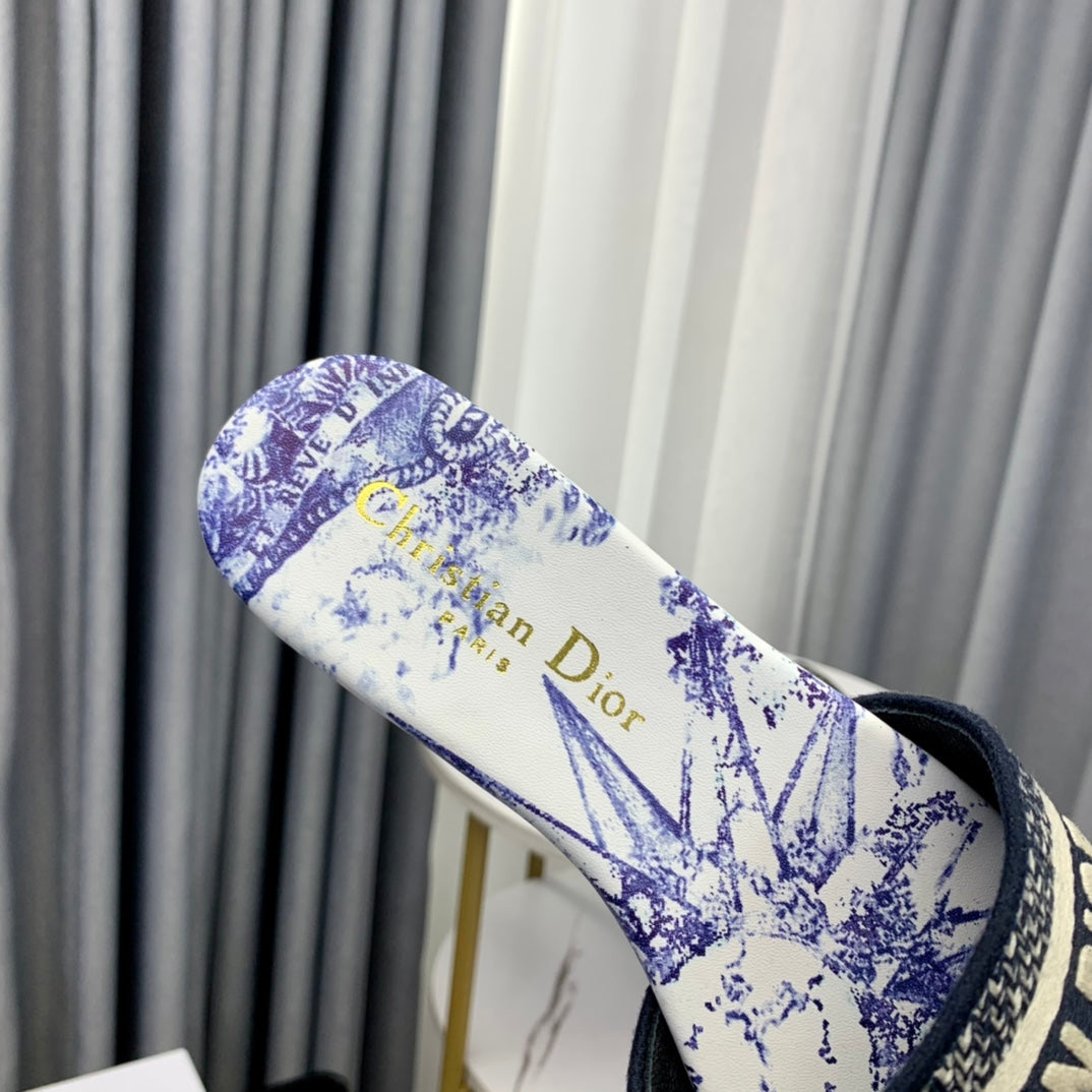 DIOR Mule Dway Slide 10mm Multi-motifs Style 44