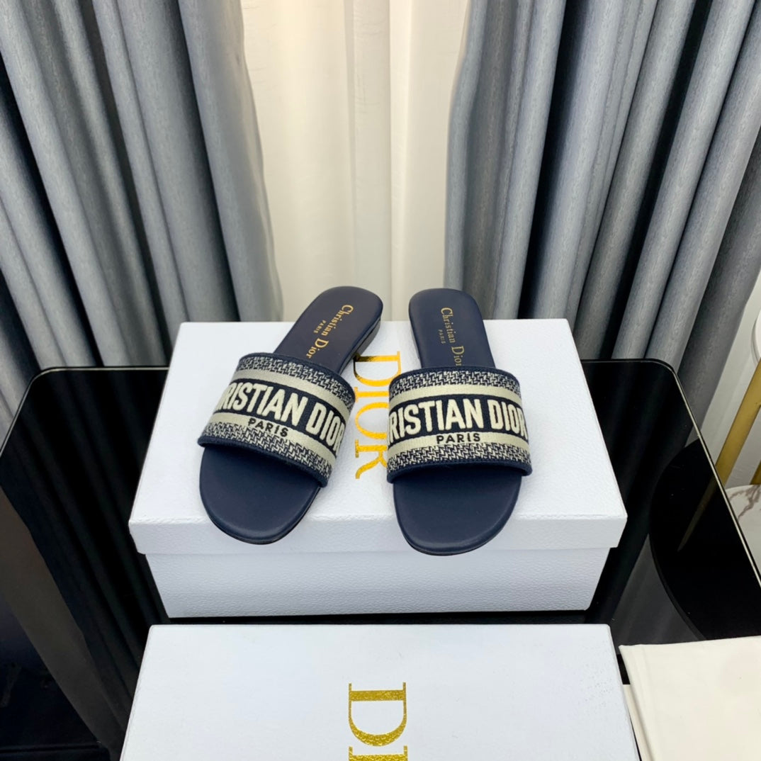 DIOR Mule Dway Slide 10mm Multi-motifs Style 41