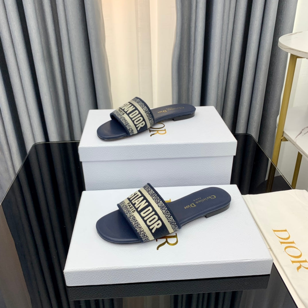 DIOR Mule Dway Slide 10mm Multi-motifs Style 41