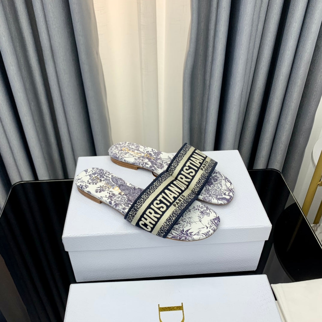 DIOR Mule Dway Slide 10mm Multi-motifs Style 40