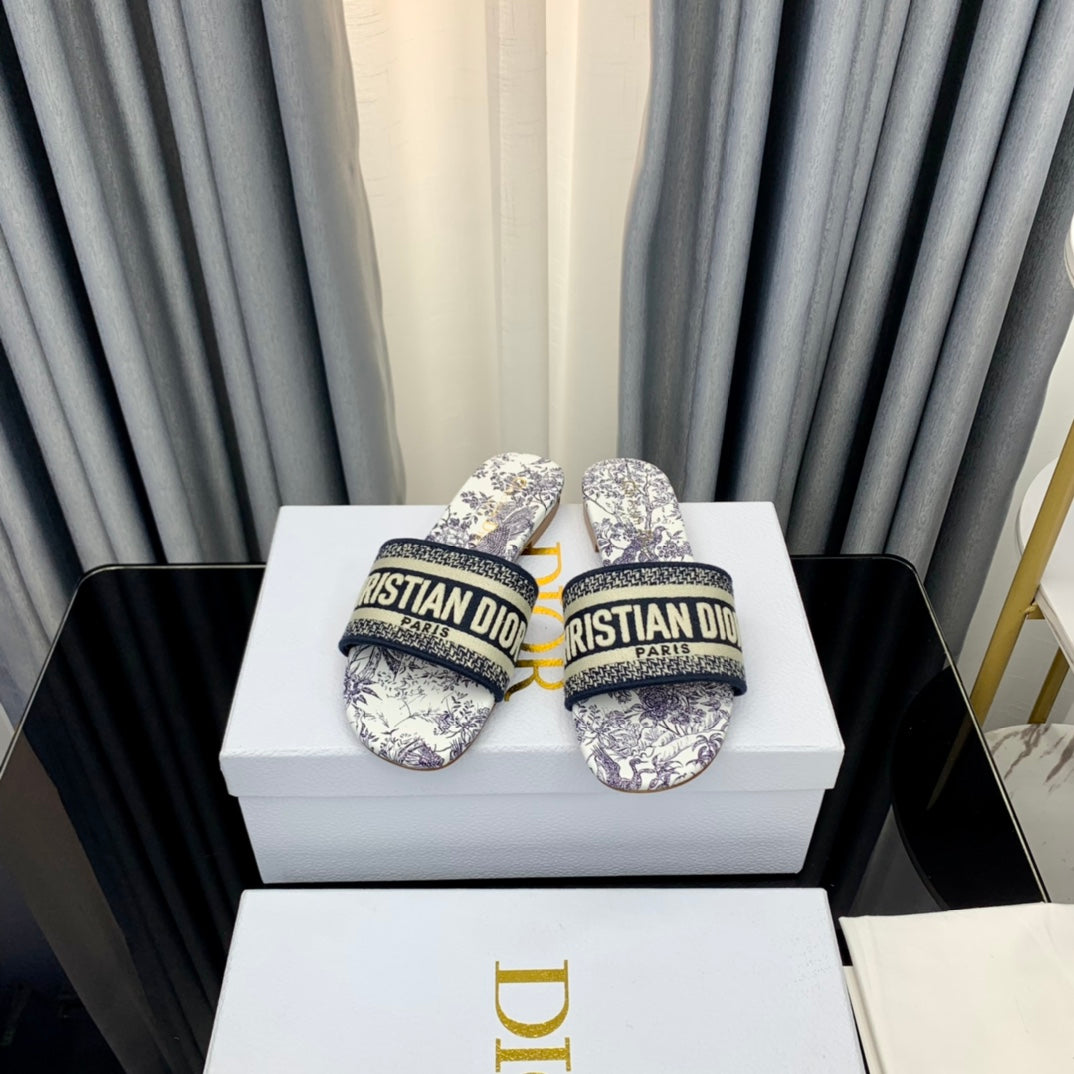 DIOR Mule Dway Slide 10mm Multi-motifs Style 40