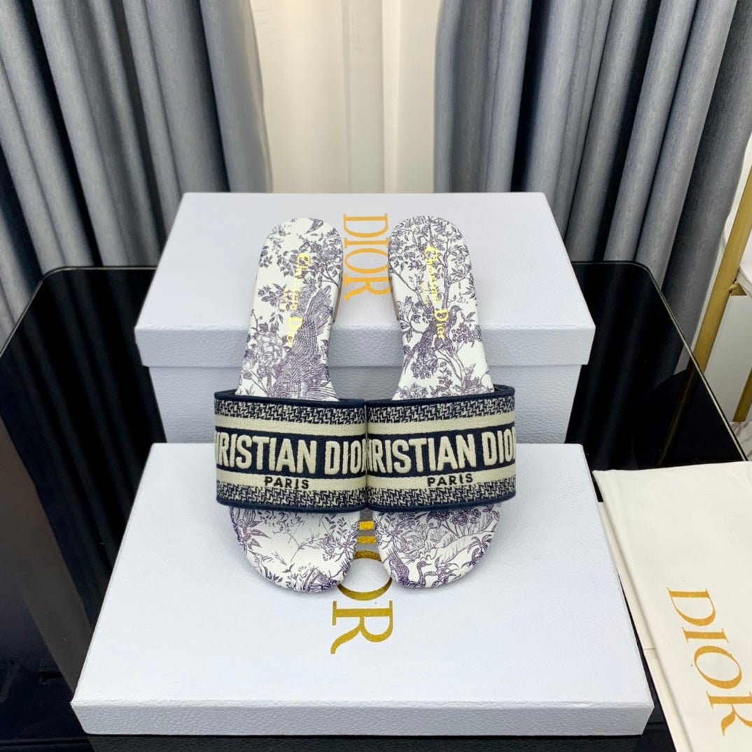 DIOR Mule Dway Slide 10mm Multi-motifs Style 40