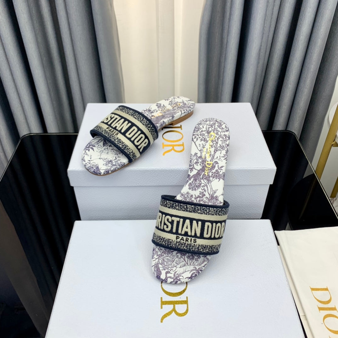 DIOR Mule Dway Slide 10mm Multi-motifs Style 40